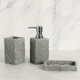 Grijze Resin Badkamer Set – Luxe Set van 4 Stuks voor een Elegante Badkamer
