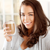 Set van 4 Dubbelwandige Glazen – 350ml Glas voor Warme en Koude Dranken