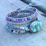Turquoise Genezing en Bescherming Wikkelarmband - Selina