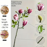 Set van 4 Realistische Magnolia Bloemen – Elegant en Tijdloos voor Bruiloften en Luxe Decoratie