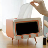 RetroTV Tissuebox Houder - Multifunctionele Tissue Dispenser met Telefoon Dock