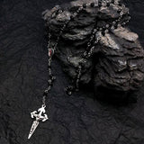 Hartvormige rozenkrans-halsketting met kattenoogstenen – Elara