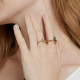 Moosagaat- en Witte Zirkon-sieradenset – Lana