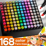 TouchHero 168 Kleuren Alcoholmarkers Set – Professioneel en Veelzijdig