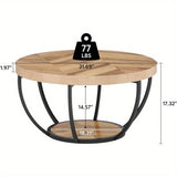 Ronde Salontafel Met Dubbele Opbergruimte – Functioneel en Elegant