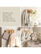 Houten pianokapstok met schuine dennennagels | Kapstok | Unieke wandkapstok voor entree of slaapkamer