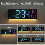 LumiWall Digitale Wandklok – Groot, Kleurijk en Makkelijk Afleesbaar