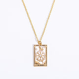 Zirkonia Verguld Tarot-Druppel-Hanger-Halsketting – Amara