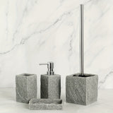 Grijze Resin Badkamer Set – Luxe Set van 4 Stuks voor een Elegante Badkamer
