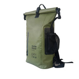 Waterdichte 25L roll-top rugzak met meerdere vakken, stevige gespafdichting en mesh zijvak