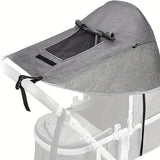 Opvouwbaar Zonnescherm voor Kinderwagen – UV-bescherming en Flexibele Straps voor Perfecte Bedekking