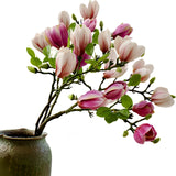 Set van 4 Realistische Magnolia Bloemen – Elegant en Tijdloos voor Bruiloften en Luxe Decoratie