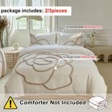 Tufted Beddengoed Set – Bedsprei en Kussenhoezen met Grote Bloemdesign