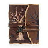 Handgemaakt Vintage Notitieboek met Leren Look en Sluitsleutel – Voor Creatieve Geesten