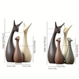 Keramische Hert Beeld Set – Luxe Decor voor Woonkamer en Kantoor