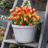 Set van 6 Bundels Kunst Tulpen – UV-bestendig en Realistisch voor Tuin- en Interieurdecoratie