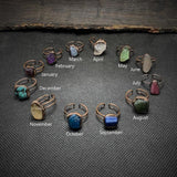 Natuurlijke Ruwe Steen Verjaardagsring – Selina