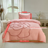 Tufted Beddengoed Set – Bedsprei en Kussenhoezen met Grote Bloemdesign