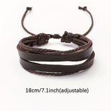 Stijlvolle Leren en Houten Armbanden Set - Voor de Moderne Man