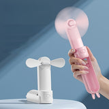 Mini Handheld Ventilator – 2-in-1 USB Oplaadbare Fan met Schattige Konijnvorm voor Reizen en Zomer