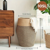 Grote Geweven Wicker Wasmand – Praktisch en Elegant voor Elke Wasruimte