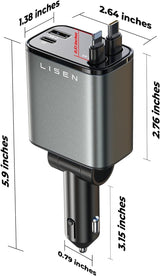 Uittrekbare Auto-Lader 69W USB C