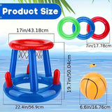 Opblaasbaar Zwembad Basketbalset – Hoepel, Bal en Ringen Inbegrepen