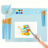 Siliconen Schildermat met Palet en Penseelhouder – Duurzaam en Flexibel