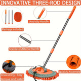 Microvezel Auto Wasborstel met Lang Handvat – Verwijderbare Mopkop voor Krasvrije Reiniging