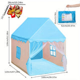 Speeltent voor Kinderen – Vrolijk Blauwe Prinsessenhuis met Burger Speelset voor Urenlang Pret