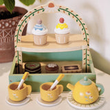 Houten Theeset voor Kinderen met Cupcakes en Theepot – Speeltijd