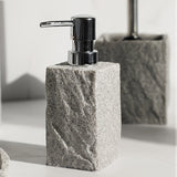 Grijze Resin Badkamer Set – Luxe Set van 4 Stuks voor een Elegante Badkamer