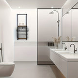 Industrieel Handdoekrek met Plankjes – Elegant en Functioneel Wandmeubel