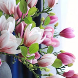 Set van 4 Realistische Magnolia Bloemen – Elegant en Tijdloos voor Bruiloften en Luxe Decoratie