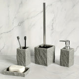 Grijze Resin Badkamer Set – Luxe Set van 4 Stuks voor een Elegante Badkamer