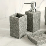 Grijze Resin Badkamer Set – Luxe Set van 4 Stuks voor een Elegante Badkamer