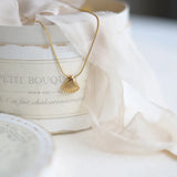 Gouden Jakobsmuschel-Bloemketting – Paars