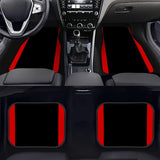 Polyester Vloermatten met Rode Verticale Strepen – Antislip en Wasbaar voor Elk Voertuig