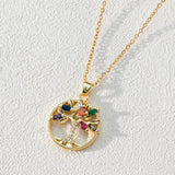 Zirkonia Ronde Holle Levensboom-Hanger – Halsketting – Luna