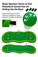 Grote Golf Putting Mat 152×305 cm | Indoor/Outdoor Golfmat | 3 Holes met Vlaggen & Cups voor Oefening