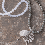 Labradoriet, Jade en Amethyst Mala – Seraphine