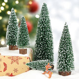 SNOWPINE BRUSH – Vlokkerig Mini-kerstboomset (5 delen) voor kerstdecoratie