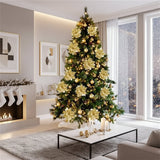 GLOWPETAL – 14,5 cm grote glinsterende kerstbloemen in Roze, Rood en Goud