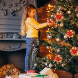 GLOWPETAL – 14,5 cm grote glinsterende kerstbloemen in Roze, Rood en Goud