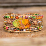 Hamsa-Wickelarmband met Amazonietsteen – Zahara