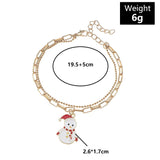 JINGLITE – Verstelbare, vergulde, feestelijke charms-armband voor de kerstsfeer