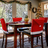 FESTISEAT – 2-pack Stoelhoezen met Kerstman Hoed voor feestelijke Tafeldecoratie