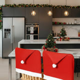 FESTISEAT – 2-pack Stoelhoezen met Kerstman Hoed voor feestelijke Tafeldecoratie