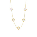 Gouden en Witte Klavertje Vier Ketting
