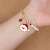 SHINELET – Feestelijke Charm-Armband met Glanzende Parels voor Kerstmis